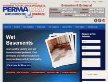 Tablet Screenshot of permadrywaterproofing.com